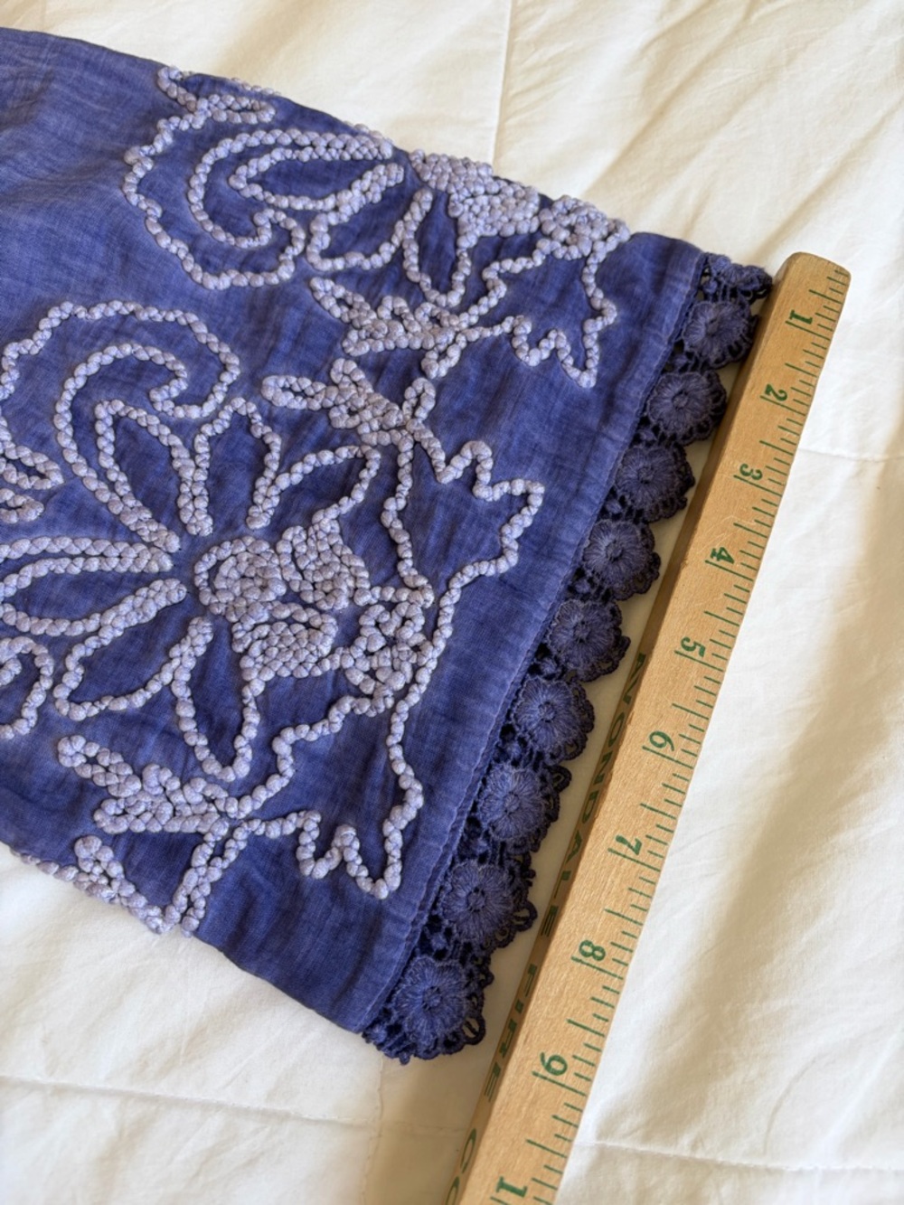 Soft Surroundings Periwinkle Purple  Embroidered Kimono Topper - Picture 8 of 10